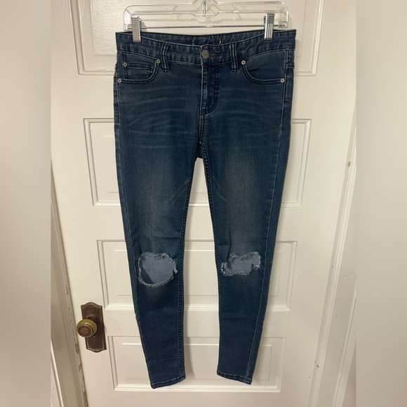 Free People Denim - Free People Dark Blue Distressed Jeans